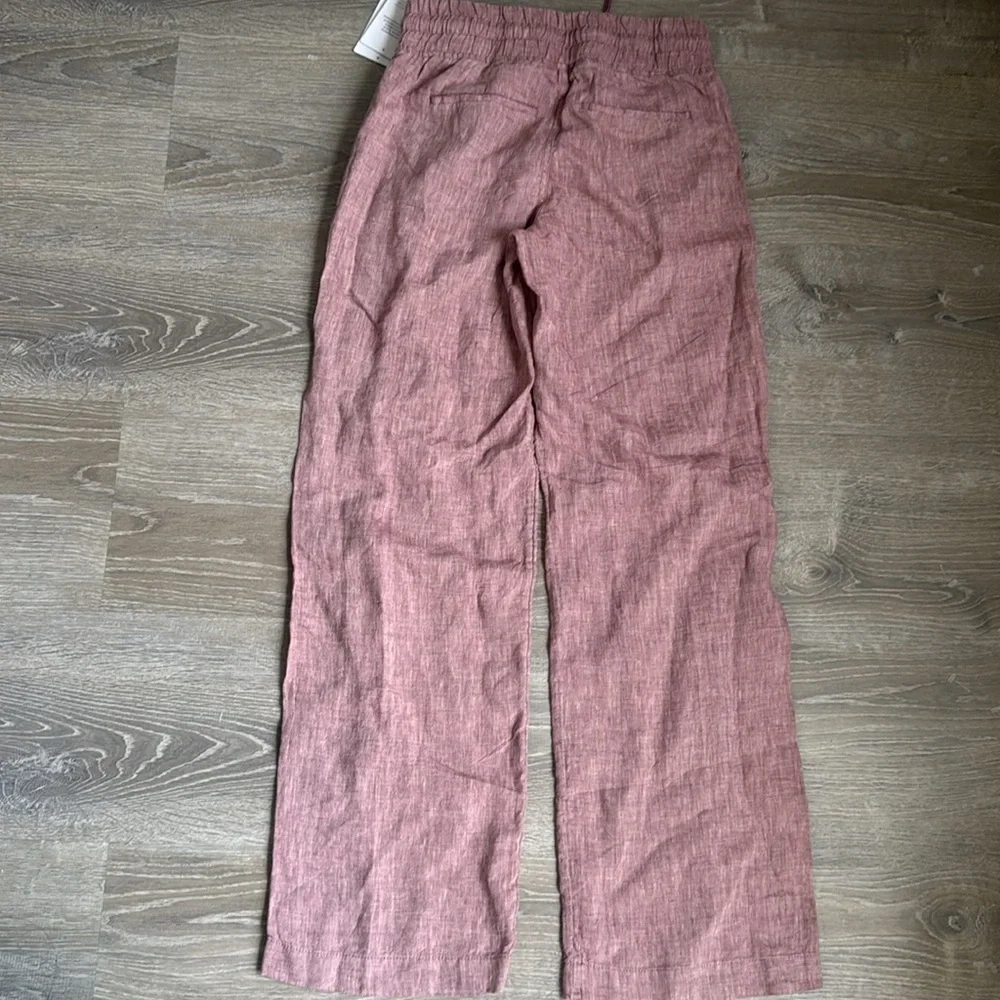 NEW ATHLETA Cabo Pink Linen Drawstring  Pants 2